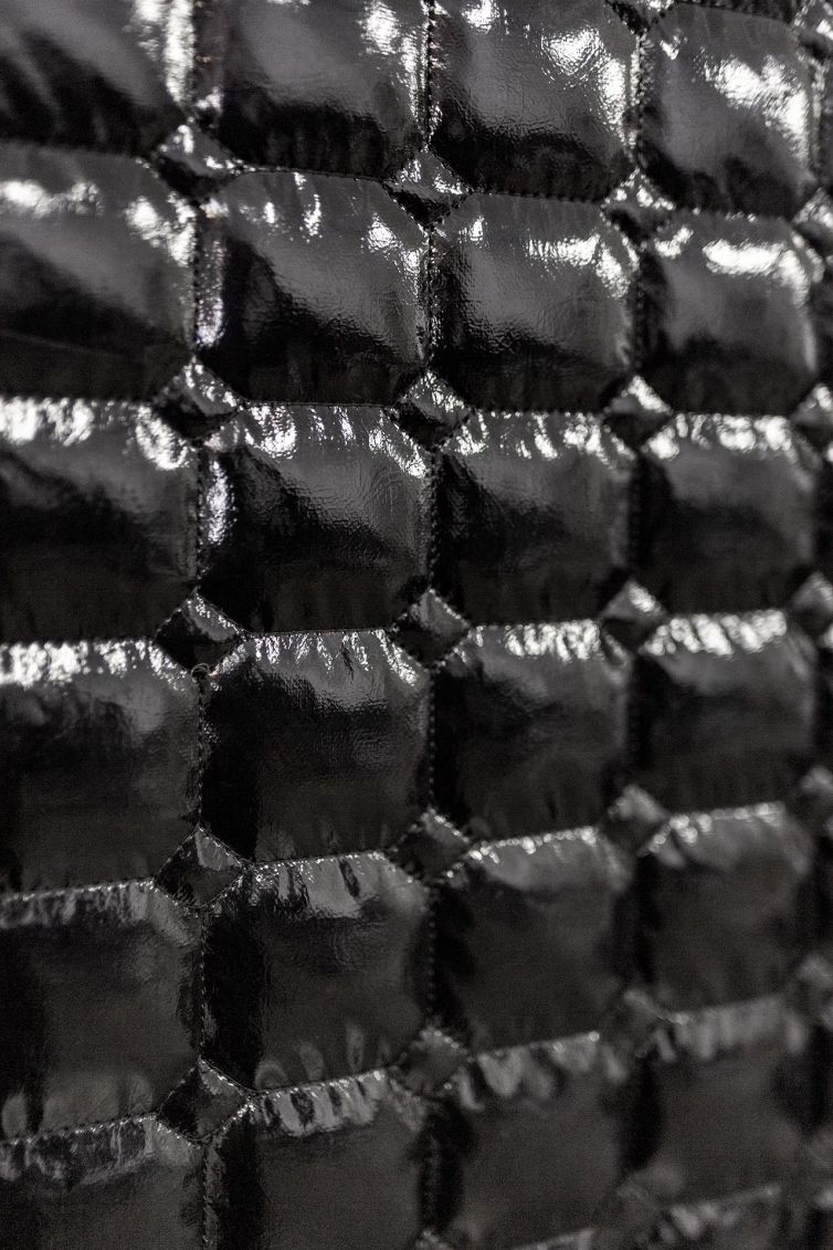 Black quilted material